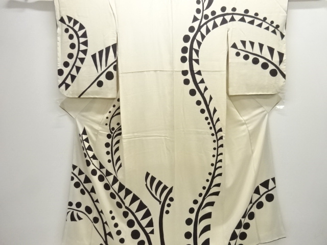 大正ロマン　抽象草花模様着物